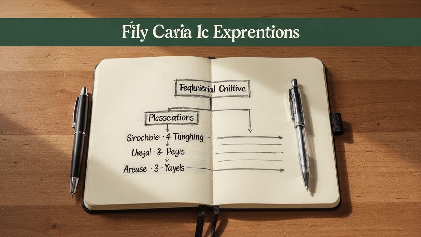 Editorial image featuring a muted dark-green top band with bold 'Craft Rules' headline, below which a top-view notebook on wooden table shows pen-sketched H1 H2 H3 headings hierarchy in minimal style with soft natural light.